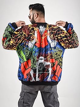 Unisex Anime Oversized Jacket for Men & Women, Monster Trio